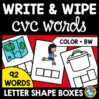 Preview of SPELL WRITE CVC WORD FAMILY MATS TASK CARDS ACTIVITY PRACTICE WORKSHEETS KINDER