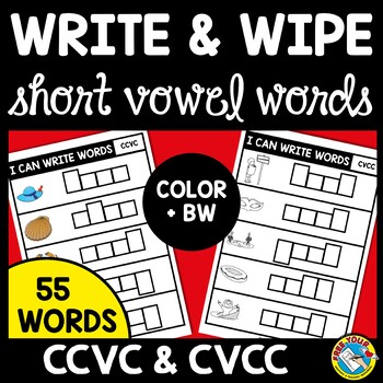 Preview of SPELL CVCC & CCVC WORD LIST CARDS ACTIVITY WRITE BEGINNING CONSONANT BLENDS WORK