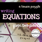 WRITING EQUATIONS given 2 points - a TARSIA jigsaw puzzle