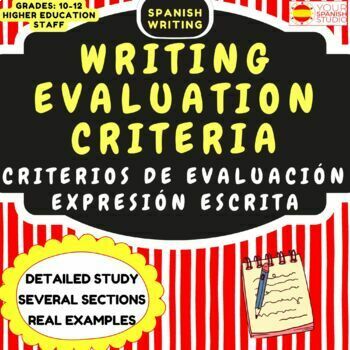 Preview of ADVANCED SPANISH WRITING EVALUATION CRITERIA RUBRICS  INSTRUCCIONES Y RÚBRICA