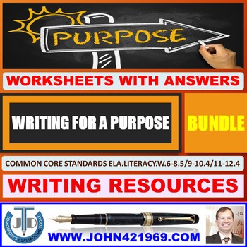Preview of WRITING FOR A PURPOSE WORKSHEETS WITH ANSWERS BUNDLE