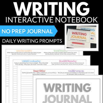 Preview of WRITING JOURNAL INTERACTIVE NOTEBOOK 6-10