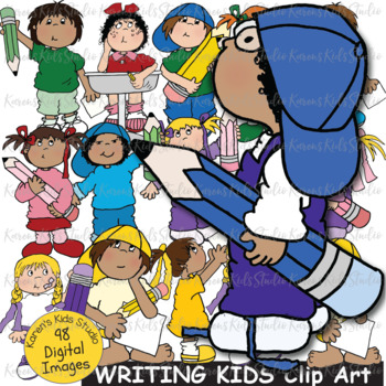 Preview of KIDS, PENCILS and PAPER CLIPART (Karen's Kids Clip Art)