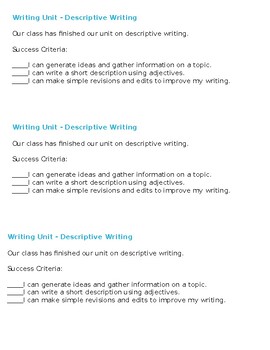 Preview of WRITING LANGUAGE ASSESSMENT CHECKLIST GRADE 1-2  *EDITABLE* ONTARIO - Full Year