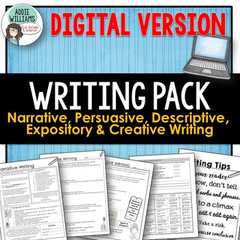 Preview of WRITING - Narrative, Persuasive, & Descriptive Writing Bundle -DIGITAL VERSION