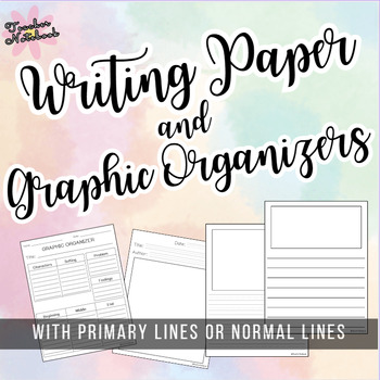 Preview of WRITING PAPER and GRAPHIC ORGANIZERS, PRIMARY LINES with PICTURE BOX