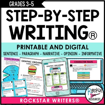 Preview of WRITING - Paragraph - Narrative - Opinion - Informative - DIGITAL & PRINTABLE