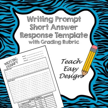 Preview of WRITING PROMPT TEMPLATE WITH RUBRIC