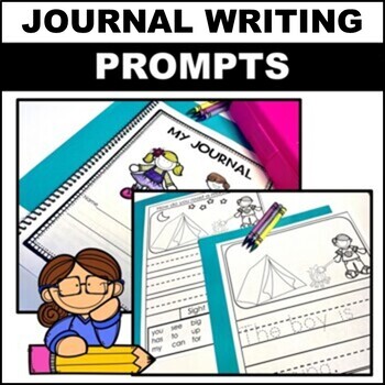 Preview of KINDERGARTEN WRITING PROMPTS JOURNAL SIGHT WORDS  FIRST GRADE