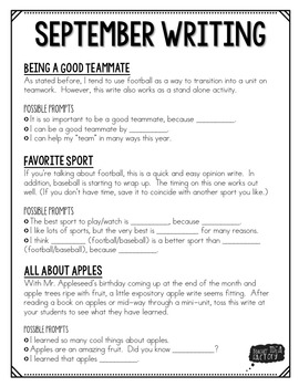 WRITING PROMPTS & LEVELIZED TEMPLATES (FALL) | TpT