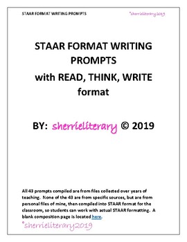 Preview of DIGITAL FRIENDLY WRITING PROMPTS -- STAAR FORMATTED -- FOR AN ENTIRE YEAR