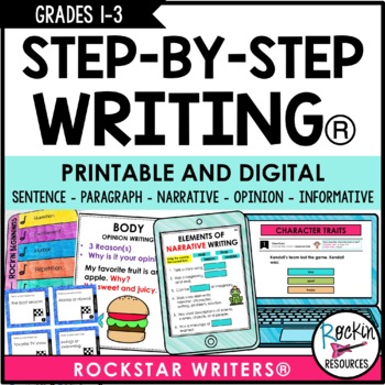 Preview of Primary Writing Curriculum | Interactive Notebook | Print | Distance Learning