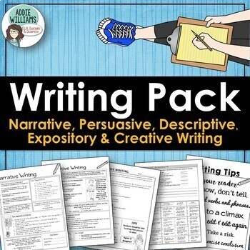 Preview of WRITING - Persuasive, Narrative, Expository & Descriptive Writing Bundle