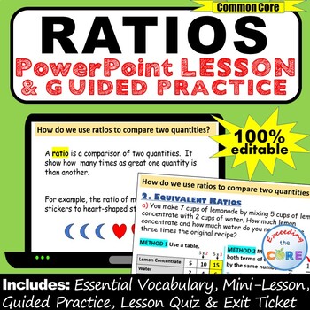 Preview of WRITE RATIOS & EQUIVALENT RATIOS PowerPoint Lesson & Practice |Distance Learning