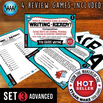 Preview of WRITING READY 4th Grade Task Cards - Editing Drafts ~ ADVANCED SET 3