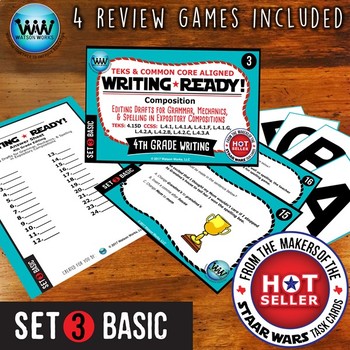 Preview of WRITING READY 4th Grade Task Cards - Editing Drafts ~ BASIC SET 3