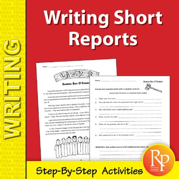Preview of WRITING SHORT REPORTS & ESSAYS: Step-by-Step Lessons to Teach Essential Writing