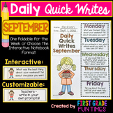 September Quick Writes Writing Prompts Fall Writing