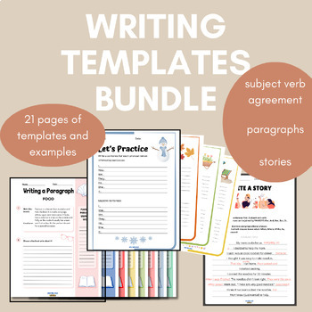Preview of WRITING TEMPLATE BUNDLE - 21 pages of Templates & Examples