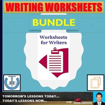 Preview of WRITING WORKSHEETS AND TASK CARDS BUNDLE