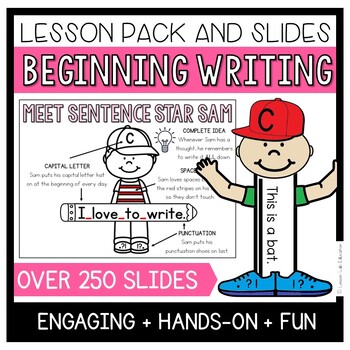 Preview of BEGINNING WRITING WORKSHOP | HOW TO WRITE A SENTENCE | KINDERGARTEN |POWERPOINT