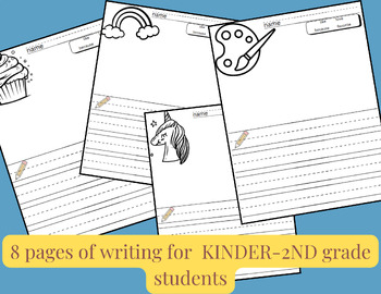 Preview of WRITING pages with wide lines K-2ND