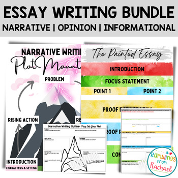 Preview of WRITNG BUNDLE: Expeditionary Learning | Painted Essay | Narrative Opinion Inform