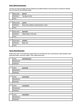medical terminology worksheets pdf