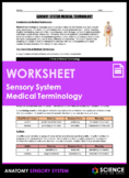 Worksheet - Sensory System Medical Terminology - HS-LS1