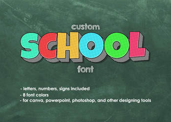Preview of WT - School Font for Canva, Powerpoint, MS Word, and Other Designing Tools