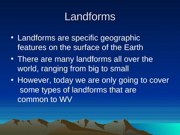 WV Landforms Powerpoint by Reading is Awesome in Elementary | TpT