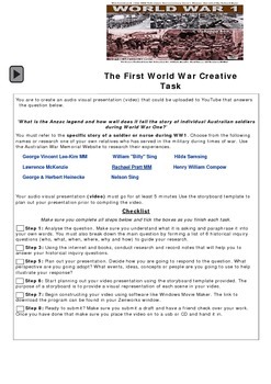 Preview of WW1 Creative Task