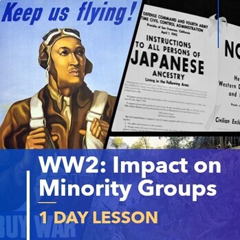 Preview of World War 2 Lesson Plan | WWII Minorities: Tuskegee Airmen, Japanese Internment