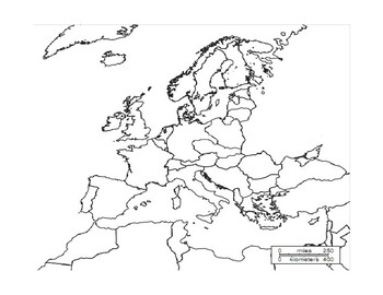 Map Of Europe With Cities Black And White