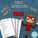 WWI ~ 1920s ~ Great Depression Test