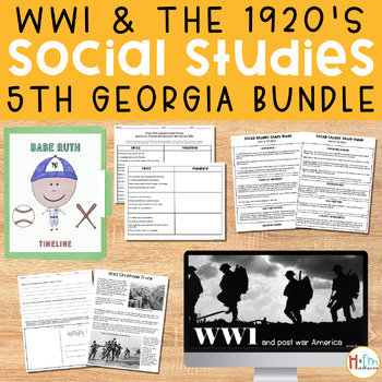 Preview of WWI & 1920s Social Studies BUNDLE │Lusitania │Christmas Truce │PowerPoint Lesson