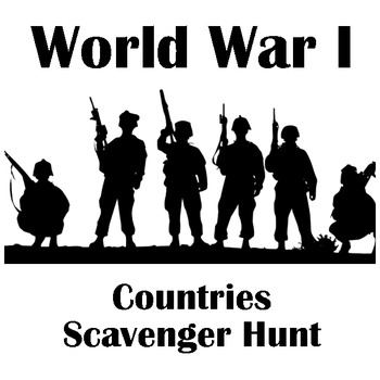 Preview of WWI Countries Scavenger Hunt: Textbook or Webquest Research, Chart + Map