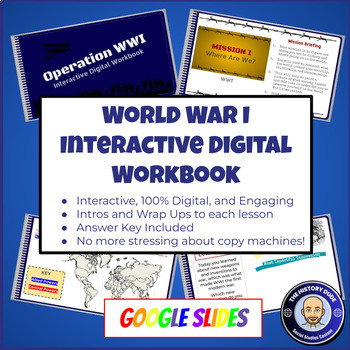 Preview of WWI Digital Interactive Workbook Unit Activities on Google Slides