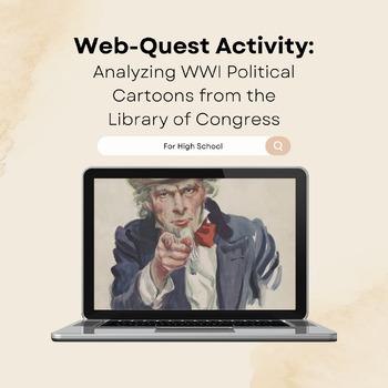 Preview of WWI Political Cartoon Web-Quest Activity For High School