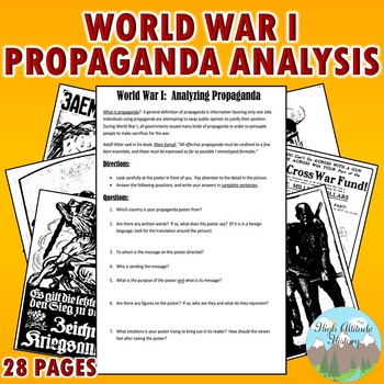 Preview of WWI Propaganda Analysis Activity