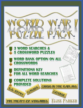 Preview of WWI Puzzle Pack: World War I Word Search and Crossword Puzzles