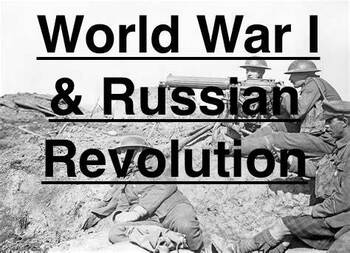 Preview of WWI & Russian Revolution Unit Pacing Guide Based on Slideshow