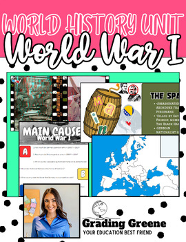 Preview of WWI UNIT | World History | Notes | Student Activities | Geography