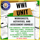 WWI Complete Unit Worksheets, Activities, and Assessment Bundle!