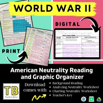 Preview of WWII American Neutrality Reading and Chart Activity