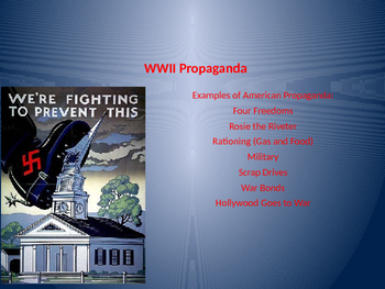 Preview of WWII American Propaganda (Rationing, War Bonds...)