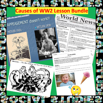 Preview of Causes of WWII Lesson Bundle w/Guided Reading and Notes