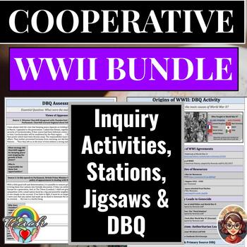 Preview of WWII Bundle with DBQs, Station Activities, Cooperative Jigsaws & More!