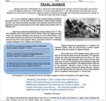 Preview of WWII- Famous and Decisive Battles of WWII reading with embedded questions