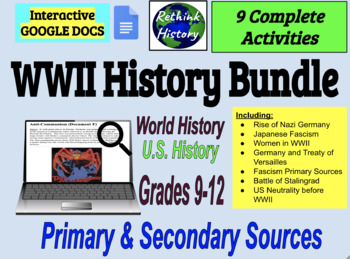 Preview of WWII History Bundle | 9 Complete Activities | Interactive Reading and Activities